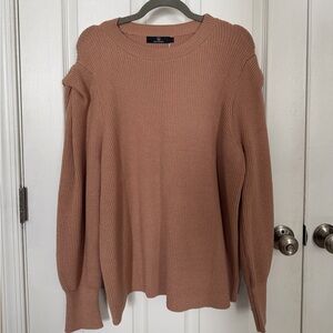 Women's Tan puff sleeve sweater